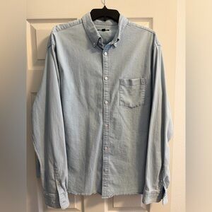 Express Light Blue Casual Button Down Shirt